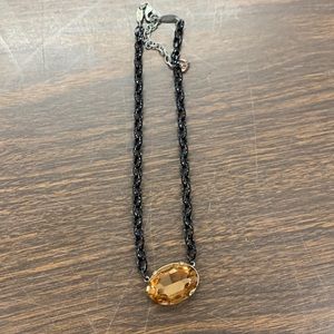 Sabika extra Large Stone with Black Chain